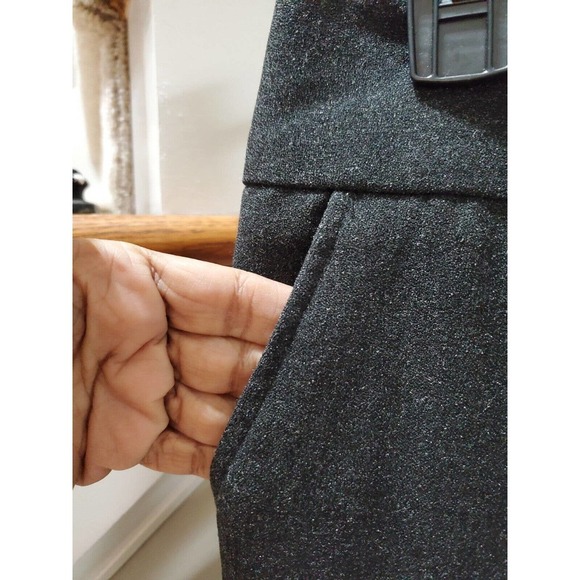 DKNY Women's Gray Wide Leg Zipper Front Slash Pockets Casual Pants Size 8 - Picture 3 of 13